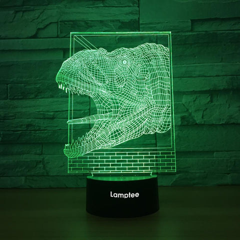 Image of Animal Dinosaur Head Figure 3D Illusion Lamp Night Light 3DL1329