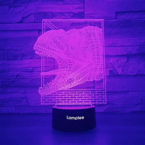 Image of Animal Dinosaur Head Figure 3D Illusion Lamp Night Light 3DL1329