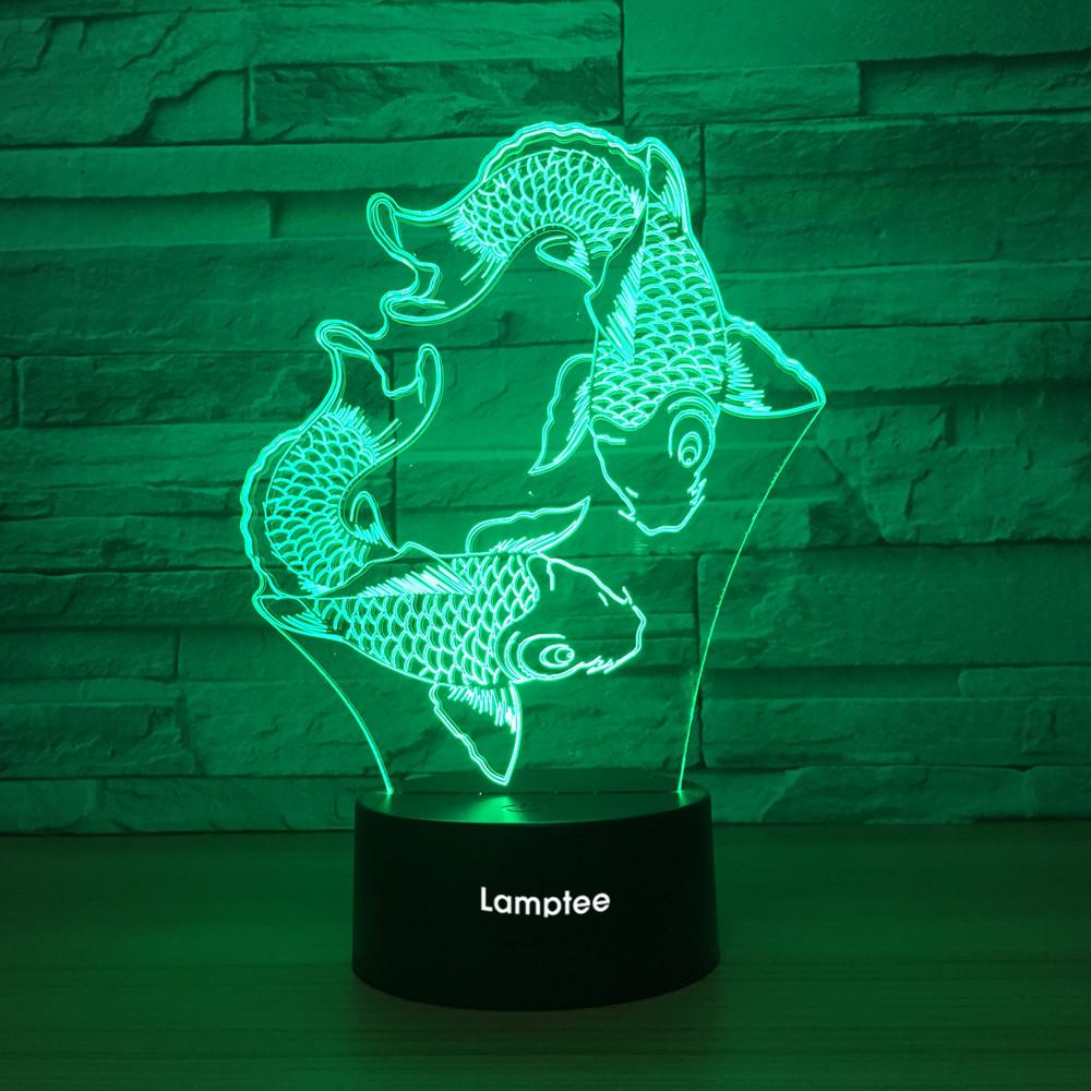 Animal Fish Playing 3D Illusion Lamp Night Light 3DL1409