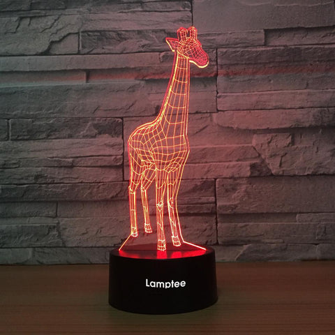 Image of Animal Giraffe 3D Illusion Lamp Night Light 3DL1406