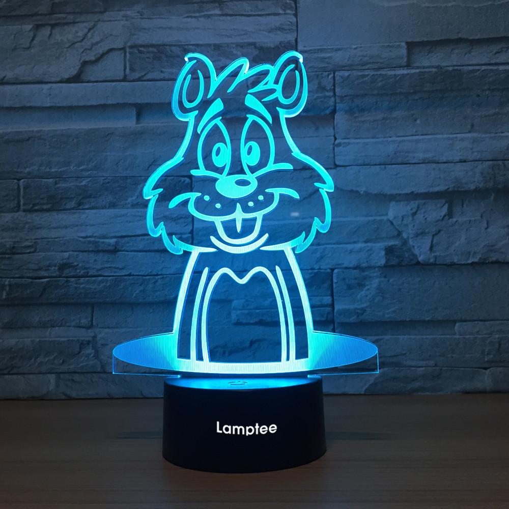 Animal Cartoon Cute 3D Illusion Night Light Lamp 3DL1395