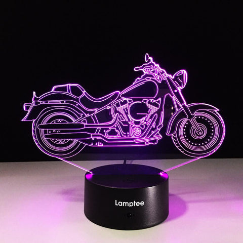Traffic The Motorcycle Shape 3D Illusion Lamp Night Light 3DL316