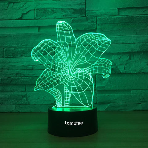 Image of Plant Stereo Flower 3D Illusion Lamp Night Light 3DL1375