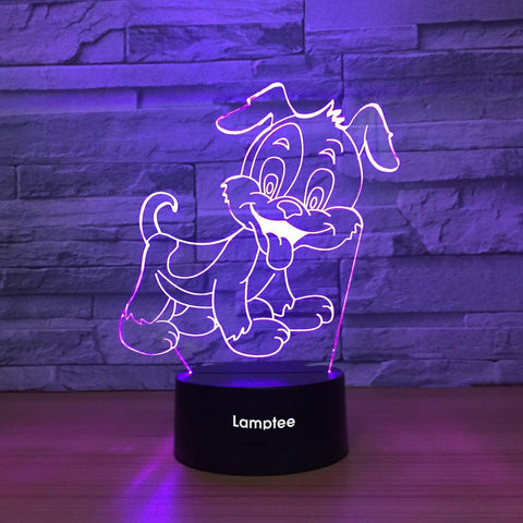 Image of Animal Lovely Cartoon Dog 3D Illusion Night Light Lamp 3DL1388