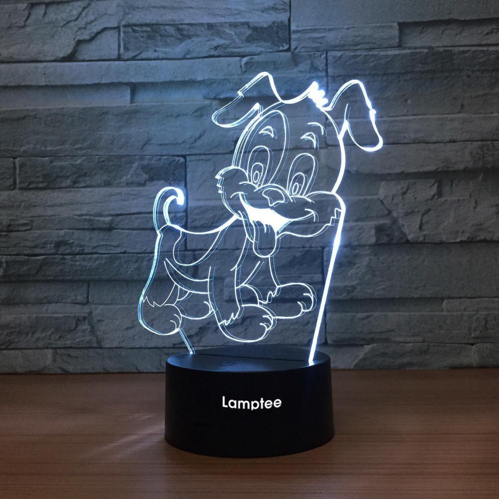 Animal Lovely Cartoon Dog 3D Illusion Night Light Lamp 3DL1388