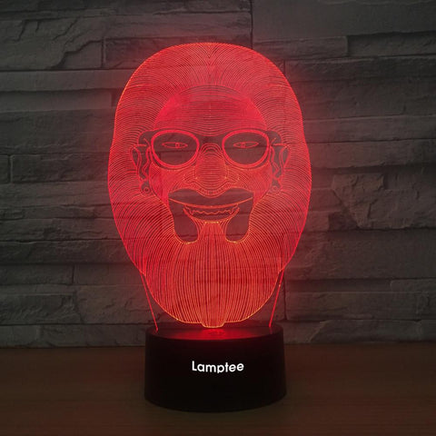 Image of Art Stereo Bearded Man 3D Illusion Lamp Night Light 3DL1335