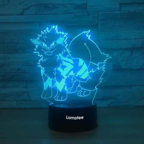 Image of Anime Pokemon Growlithe 3D Illusion Night Light Lamp 3DL1337