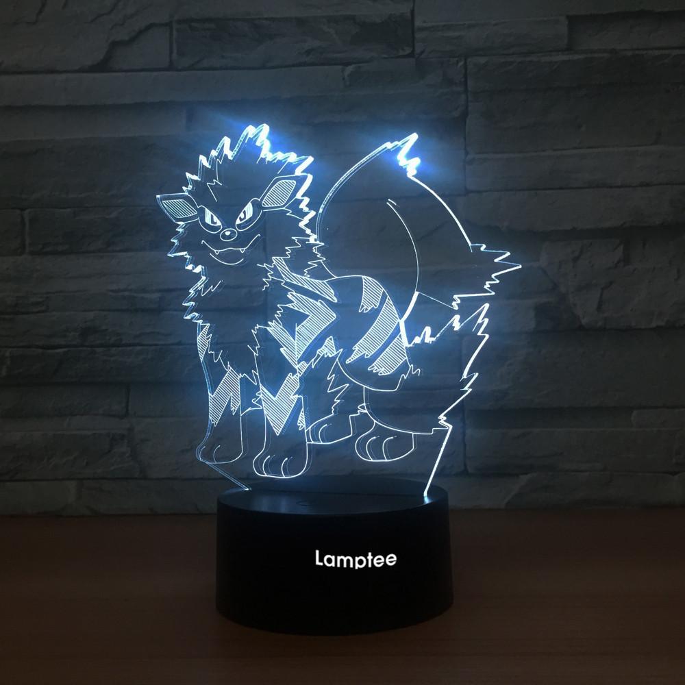 Anime Pokemon Growlithe 3D Illusion Night Light Lamp 3DL1337