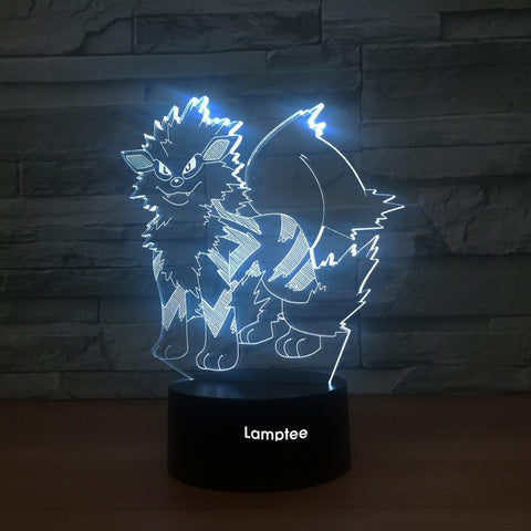 Image of Anime Pokemon Growlithe 3D Illusion Night Light Lamp 3DL1337