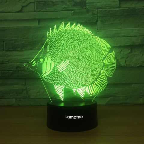 Image of Animal Colorful Fish 3D Illusion Lamp Night Light 3DL1331