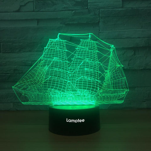 Image of Traffic Grand Sailboat 3D Illusion Lamp Night Light 3DL1339
