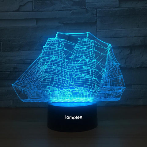 Image of Traffic Grand Sailboat 3D Illusion Lamp Night Light 3DL1339