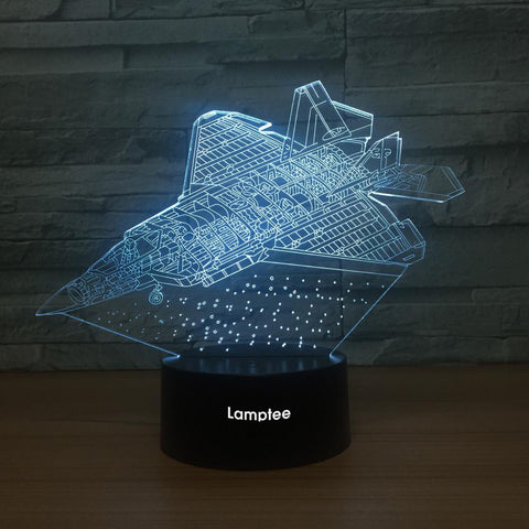 Image of Traffic Battleplane 3D Illusion Lamp Night Light 3DL1332