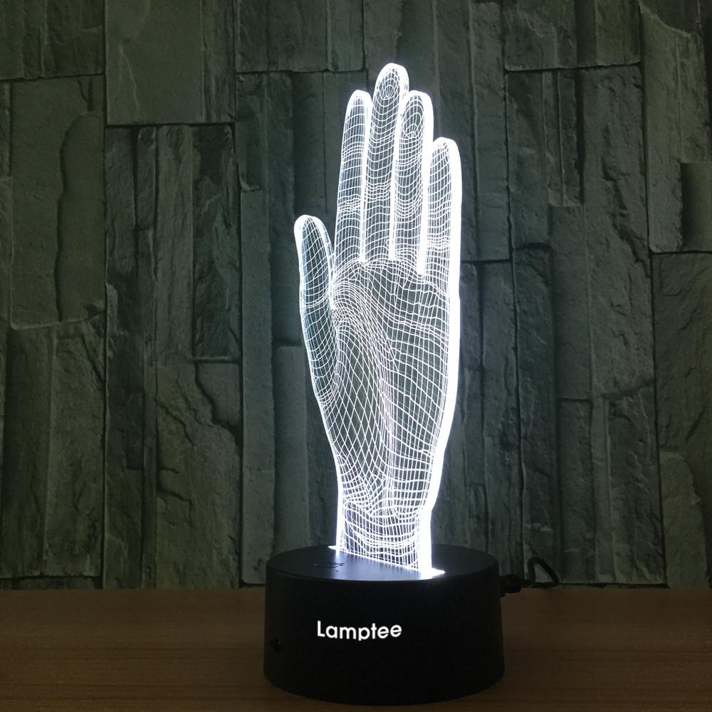 Gesture Creative Gesture Give Me Five 3D Illusion Lamp Night Light 3DL359