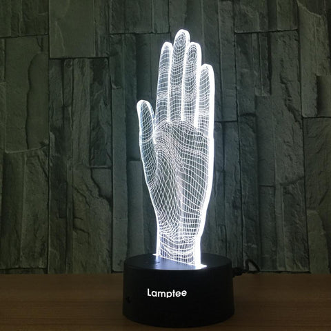Image of Gesture Creative Gesture Give Me Five 3D Illusion Lamp Night Light 3DL359
