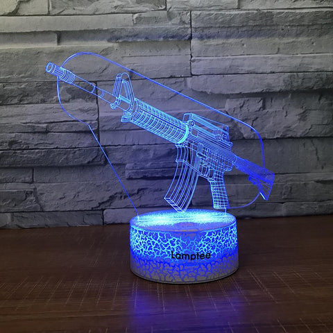 Image of Crack Lighting Base Other Weapon Fake Asualt Rifle 3D Illusion Night Light Lamp 3DL385