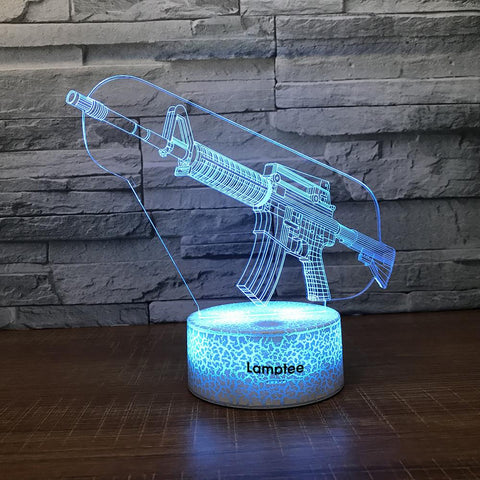 Image of Crack Lighting Base Other Weapon Fake Asualt Rifle 3D Illusion Night Light Lamp 3DL385