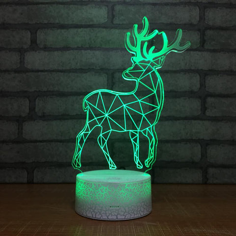 Image of Cute Animal Elk Deer 3D Illusion Lamp Night Light 3DL035
