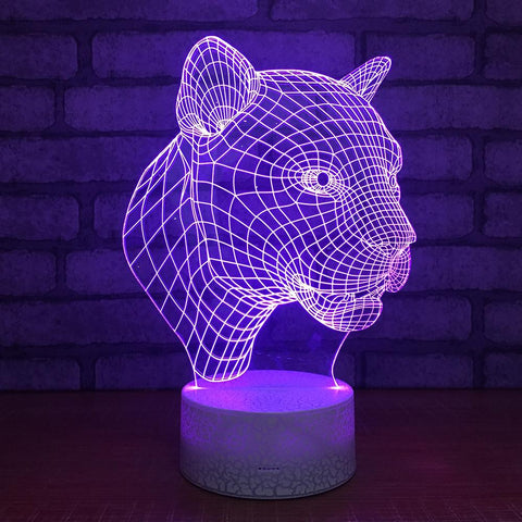 Image of Creative Animal Leopard Head 3D Illusion Lamp Night Light 3DL043