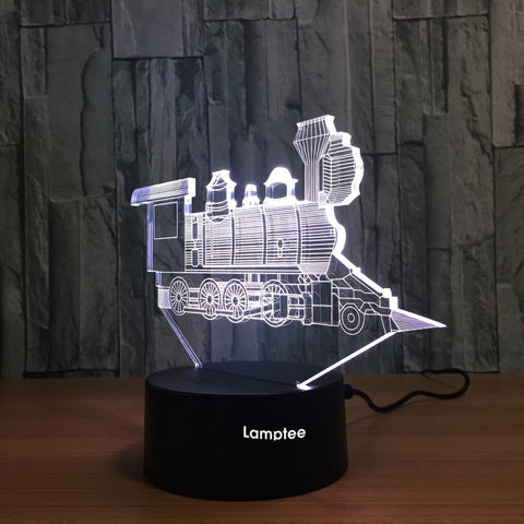 Image of Traffic Creative Train 3D Illusion Lamp Night Light 3DL414