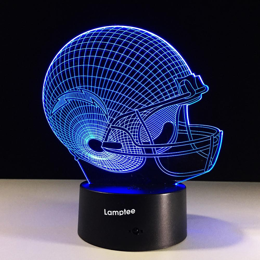 Sport American Football Helmet Sports 3D Illusion Lamp Night Light 3DL046
