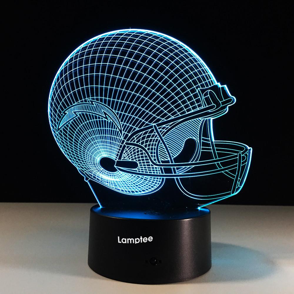 Sport American Football Helmet Sports 3D Illusion Lamp Night Light 3DL046