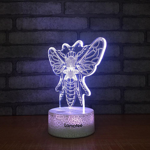 Image of Crack Lighting Base Animal Bee 3D Illusion Lamp Night Light 3DL1518