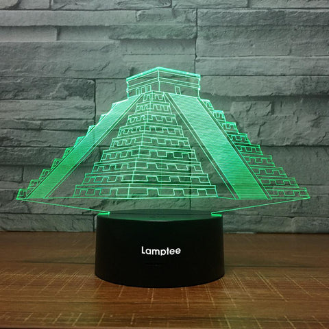 Image of Building Maya Pyramid 3D Illusion Lamp Night Light 3DL1411