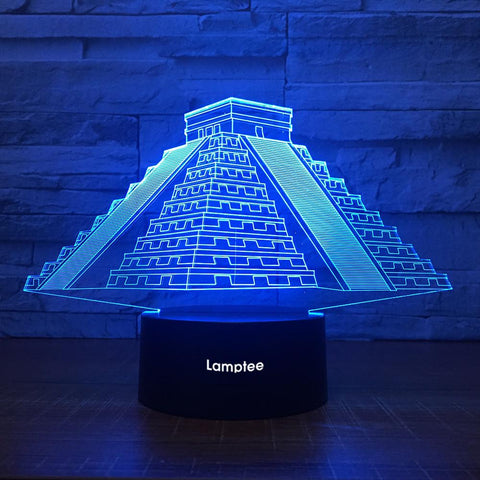Image of Building Maya Pyramid 3D Illusion Lamp Night Light 3DL1411