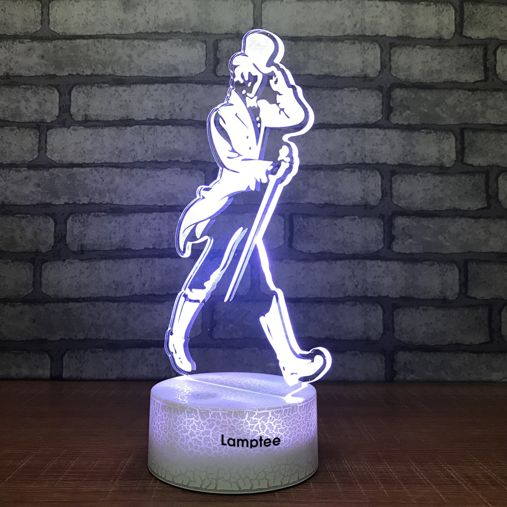 Crack Lighting Base Art Johny Walkers Visual 3D Illusion Night Light Lamp 3DL1531