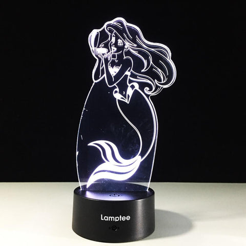Image of Anime Mermaid Princess 3D Illusion Lamp Night Light 3DL509