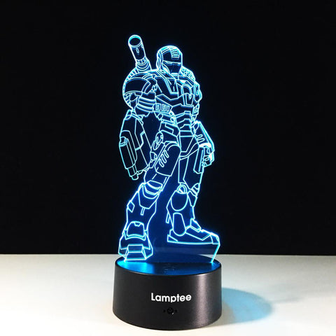 Image of Anime Marvel Hero War Machine 3D Illusion Night Light Lamp 3DL267