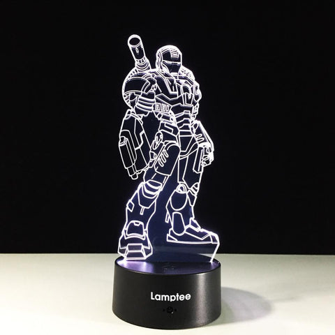 Image of Anime Marvel Hero War Machine 3D Illusion Night Light Lamp 3DL267
