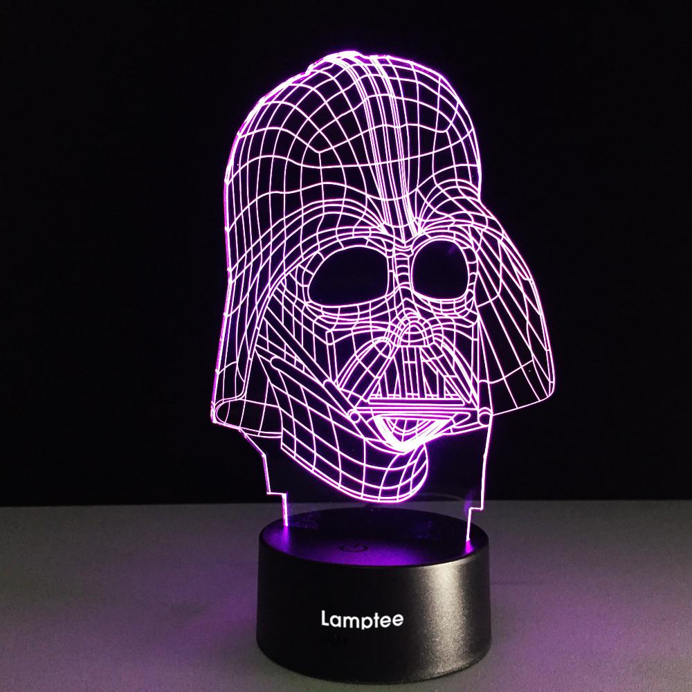 Art Star Wars Black Warrior 3D Illusion Lamp Night Light 3DL039