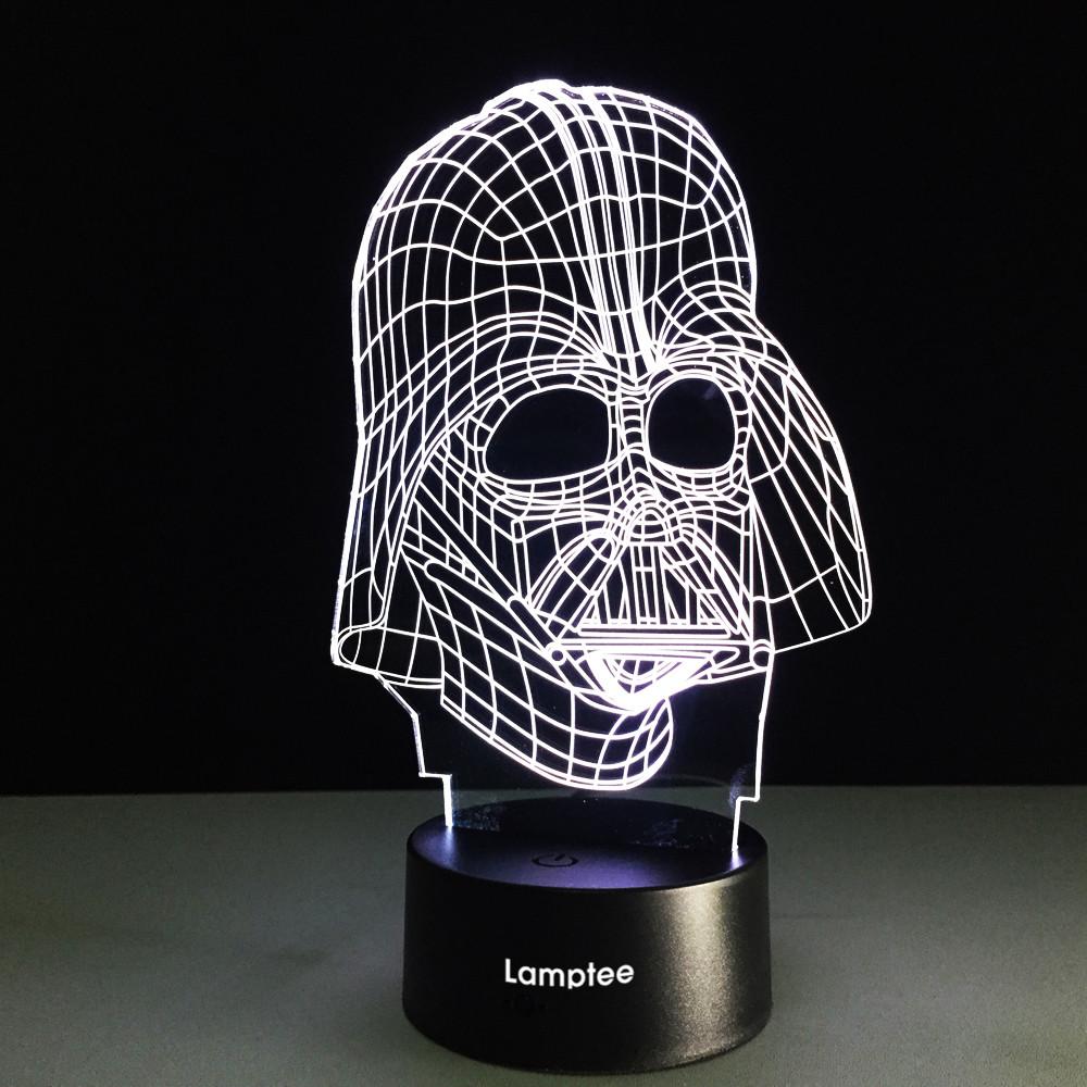 Art Star Wars Black Warrior 3D Illusion Lamp Night Light 3DL039