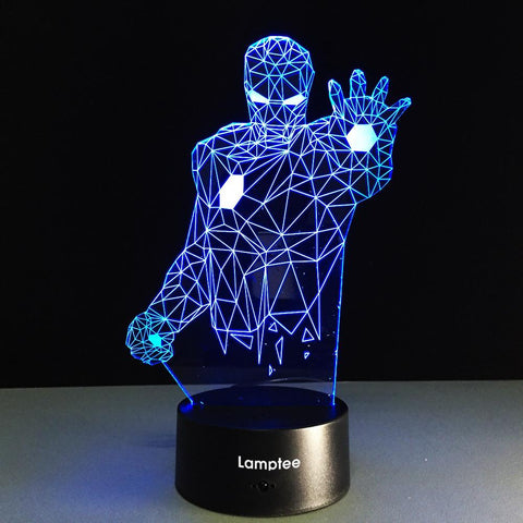 Image of Anime Creative Marvel Hero Iron Man Figure 3D Illusion Lamp Night Light 3DL037