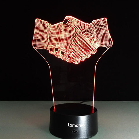 Image of Gesture Creative Handshake Gesture 3D Illusion Lamp Night Light 3DL032