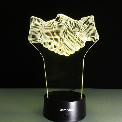Image of Gesture Creative Handshake Gesture 3D Illusion Lamp Night Light 3DL032