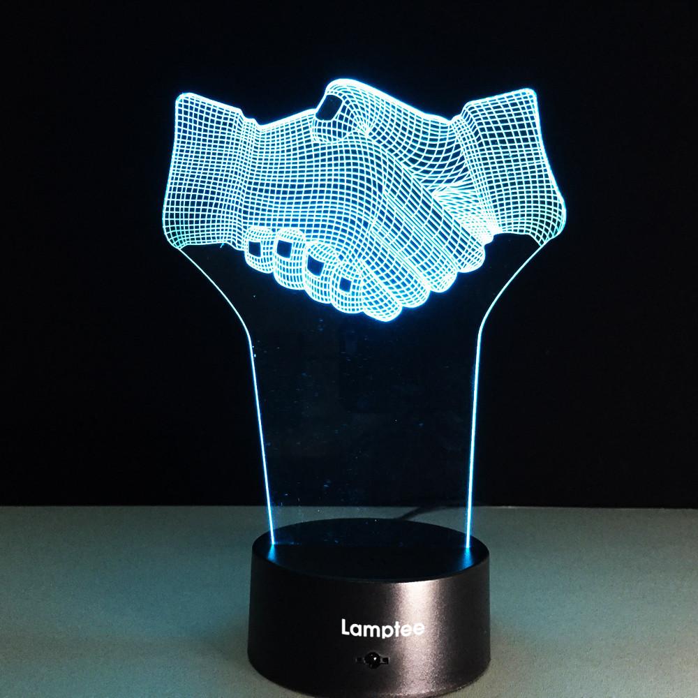Gesture Creative Handshake Gesture 3D Illusion Lamp Night Light 3DL032