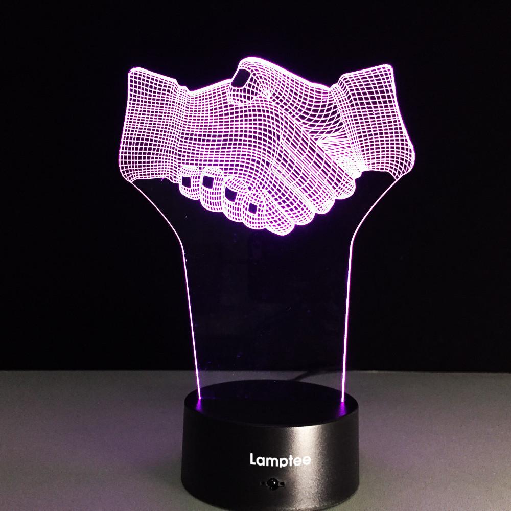 Gesture Creative Handshake Gesture 3D Illusion Lamp Night Light 3DL032