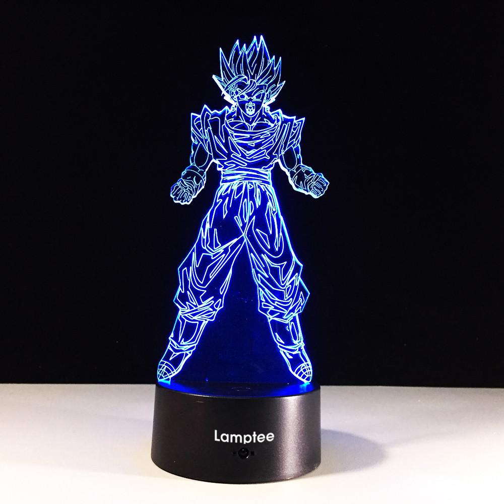 Anime Dragon Ball Super Son Goku Strength Bombs 3D Illusion Lamp Night Light 3DL094