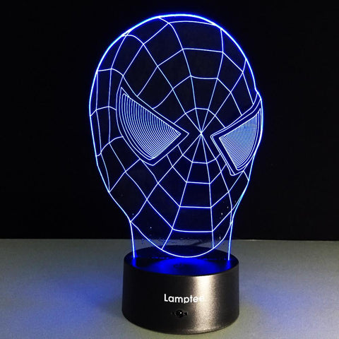 Image of Anime SpiderMan Mask 3D Illusion Lamp Night Light 3DL025