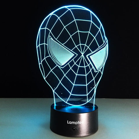 Image of Anime SpiderMan Mask 3D Illusion Lamp Night Light 3DL025
