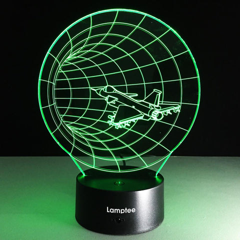 Image of Other Unique Time Machine Aircraft Tunnels 3D Illusion Lamp Night Light 3DL063