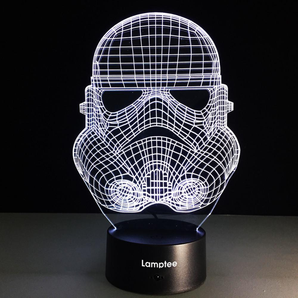 Art Creative Star Wars  Warrior 3D Illusion Lamp Night Light 3DL038