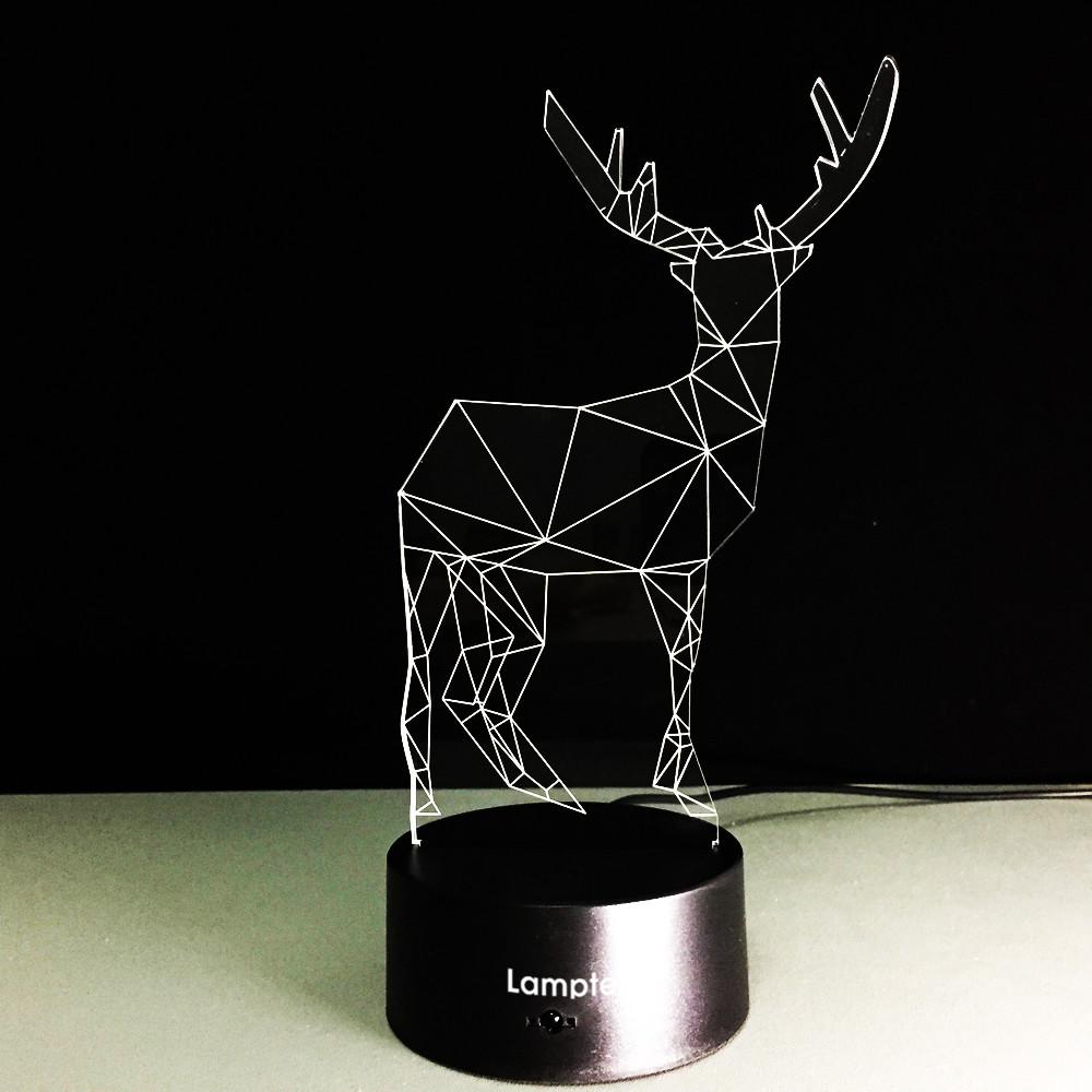 Animal Elk Deer 3D Illusion Lamp Night Light 3DL034