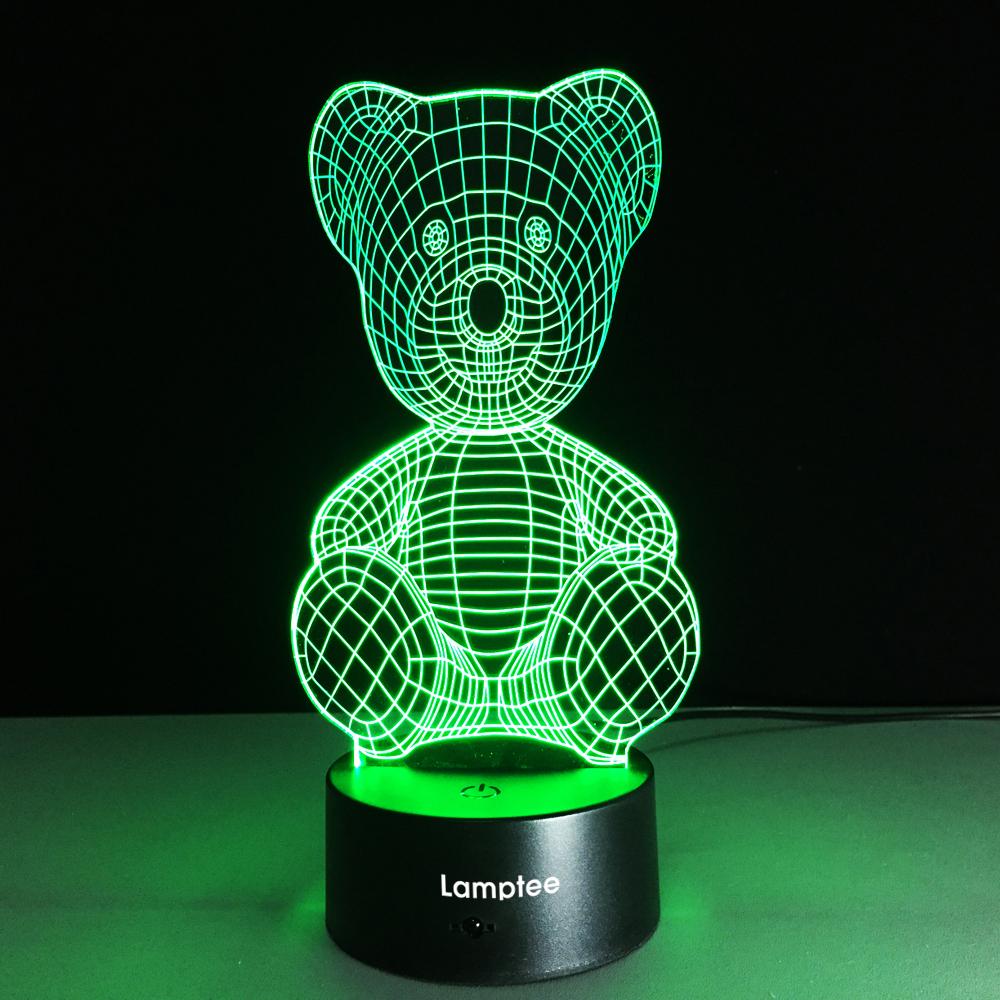 Anime Bear Shape 3D Illusion Lamp Night Light 3DL014