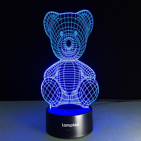 Image of Anime Bear Shape 3D Illusion Lamp Night Light 3DL014