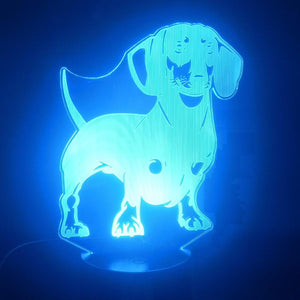 A Dachshund Pet Puppy Dog 3D Illusion Lamp Night Light 2658
