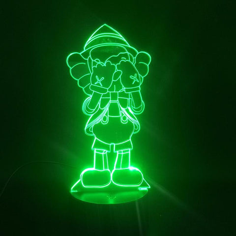 Image of A Little Person Who Covers His Eyes Anime 3D Illusion Lamp Night Light